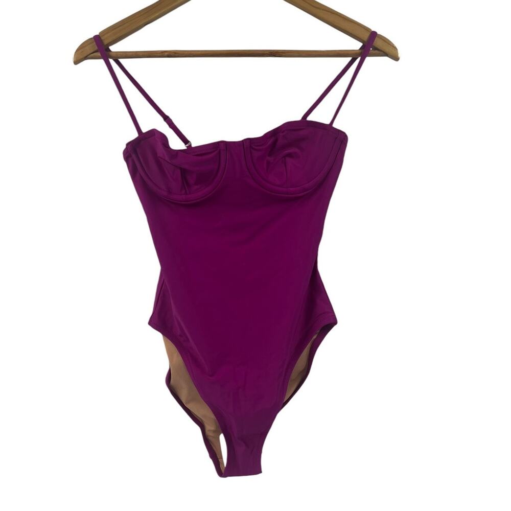 J.CREW Balconette French Inspired Purple One Piece Swim Suit SZ 4 - Picture 3 of 11